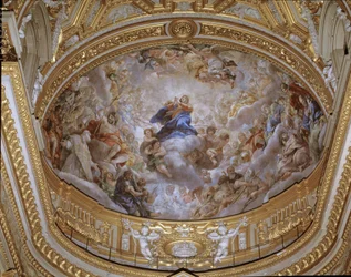 Assunção da Virgem Fresca por Pietro da Cortona (Pedro de Cortona) (1596-1669) 1652 Roma, Chiesa di Santa Maria em Vallicella Itália