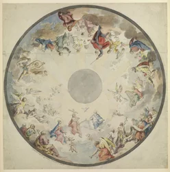Projeto para uma cúpula com figuras do Antigo e do Novo Testamento, 1720-1804.