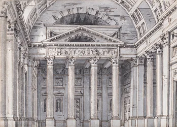 Cenário para a ópera Belisário de Gaetano Donizetti, década de 1820.