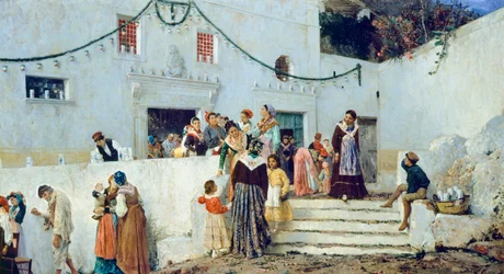 Dia de celebração, por Pio Joris (1843-1921), óleo sobre tela, 93x160 cm