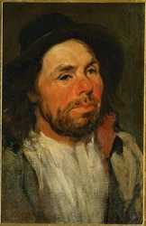 Agricultor com chapéu (óleo sobre tela)