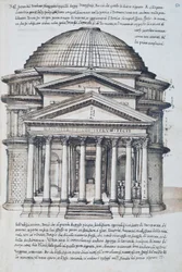 Vista do Panteão em Roma, extraído do volume XIII do XXX Libri delle Antichita (Livros de Antiguidades)