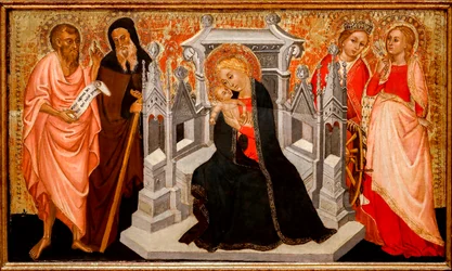 A Virgem e a Criança com Santos. Século XV (Tempera sobre Madeira)