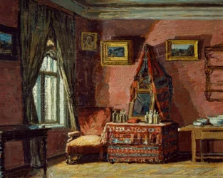 O quarto da casa do compositor Pyotr I. Tchaikov