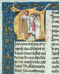 Ordenação sacerdotal de seminaristas, do Pontifical do bispo Erasmus Ciołek, c. 1510