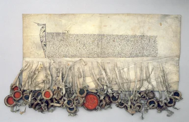 Privilégio de Wladislaw Jagiello (c.1351-1434) Rei da Polônia, concedido pelo Conselho Real (pergaminho)