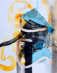 Abstrato Dinâmico Azul e Laranja