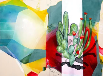 Cactos do deserto em cores vivas