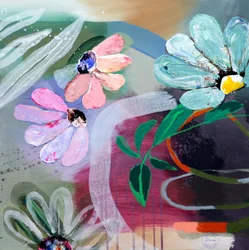 Flores vibrantes em estilo pictórico