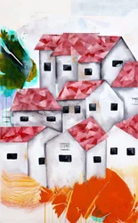 Casas de aldeia cheias de vida