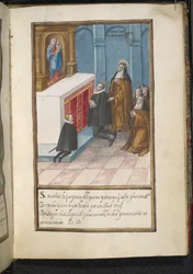 Ilustração de uma história das peregrinações das freiras de Syon, compilada em Lisboa no início do século XVII
