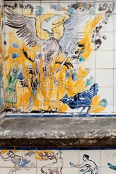 Banco de azulejos (azulejos cerâmicos)