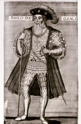 VASCO DA GAMA: Ilustração de "OS LUSIADAS" de Luis Camões, Lisboa 1572.