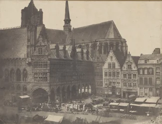 Praça do Mercado em Ypres, ca. 1851.