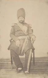 Retrato de Ardeshir Mirza, tio do rei, 1840-60s.