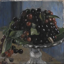 Cerejas em uma fruteira. Civita d