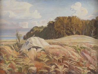 Stendysse à beira da floresta. Dyrnæs