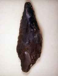 As setas apontam para a pedra. Varèse. Museu Arqueológico de Milão
