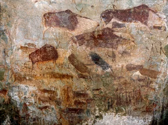 Pinturas rupestres feitas pelo povo san, terceiro milênio a.C.