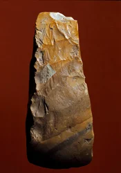 Prehistoire: ferramenta do tipo picador de fabricação lítica de Kjokkenmoddinger, denmark. Paleolítico. Verone, Museo Civico di Storia Naturale, Itália
