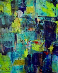 Camadas abstratas em verde-azulado