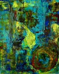 Espirais abstratas em azul-petróleo dinâmico