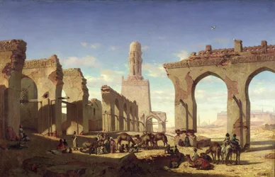 Ruínas da mesquita do califa El Haken, Cairo, c. 1840