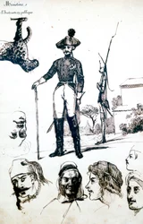 Estudo, Uma armadura de soldados, c1823-1870