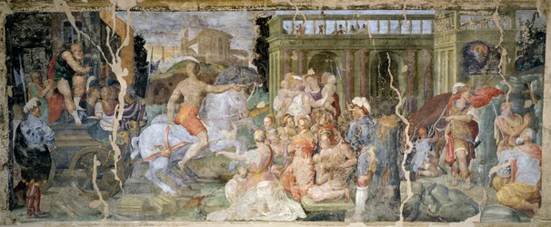 Histórias do Papa Silvestre e do Imperador Constantino, de Prospero Fontana (1512-1597), fresco, salão, Palazzina della Viola, Bolonha, Itália