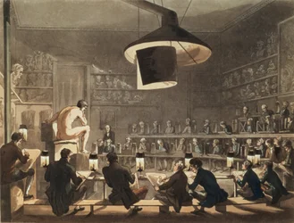 Desenho da vida na Royal Academy, gravado por Richard Banks Harraden (1778-1862) (aquatint)
