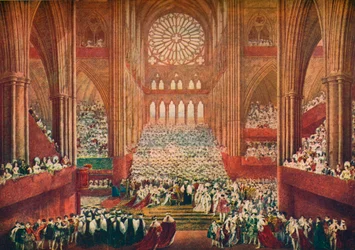 A coroação do rei Jorge IV na Abadia de Westminster, Londres, 1821 1906.