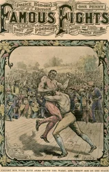 O pegou com os dois braços em volta da cintura e o jogou no palco, c1890-c1909.