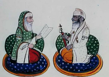 Fakir Nur-ud-din e Sardar Atar Singh, c.1890 (aguarela sobre papel)