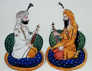 Sardar Sher Singh Atariwala e Maharaja Sher Singh Atariwala, c.1890 (aguarela sobre papel)