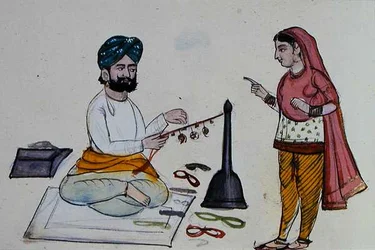 Silk Braid Maker, c.1890 (aguarela sobre papel)