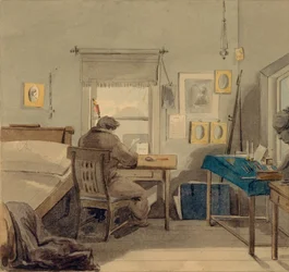 No trabalho. Na Casa Pavel Nashchokin, 1824