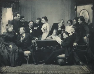 Anton Chekhov entre atores da peça A Gaivota, 1899