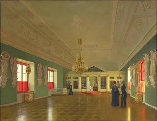 Interior da Igreja do Palácio de São Alexandre Nevsky, Palácio Anichkov, São Petersburgo, 1850.