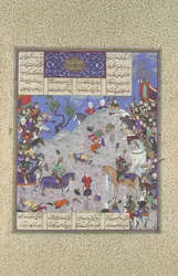 Surkha Capturado por Faramarz é Condenado por Rustam, Folio 204v..., ca. 1525-30.