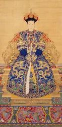Imperatriz Xiaogongren (1660-1723) (tinta e cor sobre seda)
