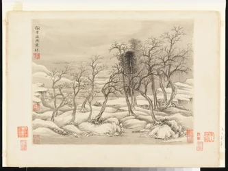Paisagens segundo os antigos mestres, datadas de 1674 e 1677 (álbum de doze folhas; tinta e cor sobre papel)
