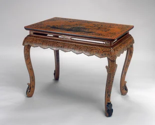 Tabela, período Kangxi (1662-1722) (madeira laqueada e tecido de cânhamo) (ver também 272134)