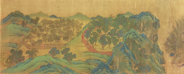 O jardim da residência de Wang Chuan, depois do estilo de pintura e poesia de Wang Wei