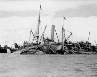 O levantamento do HMS Gladiator, 1908.