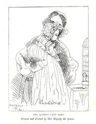 Imagem mais antiga conhecida da primeira filha de Victorias, depois da princesa Royal, de 3 meses, com ela