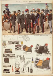 Uniformes dos Carabinieri Reais, oficiais e sargentos do Reino de Itália, prancha a cores de Quinto Cenni