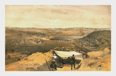 "As baterias da cidade... de Sebastopol do paralelo avançado do ataque de Chapman, 23 de junho de 1855."