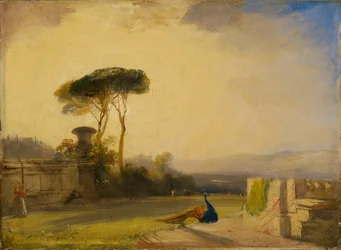 Vista nos terrenos de uma villa perto de Florença
