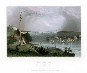 New York Bay, como pode ser visto na Telegraph Station, EUA, 1838.