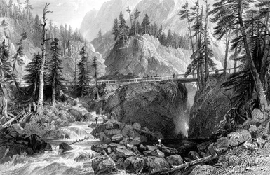 Pont dEspagne, Pryrenees, século XIX.